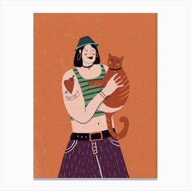 Cat lover Canvas Print