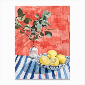 Lemons On A Table Canvas Print