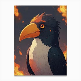 Bird In Flames Canvas Print