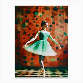 Ballerina In Green Tutu Canvas Print