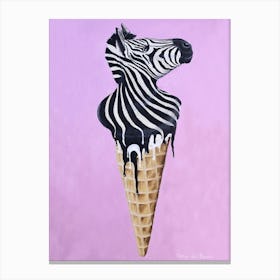Icecream Zebra Canvas Print