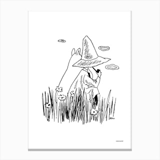 The Moomin Drawings Collection Black And White Cover Canvas Print