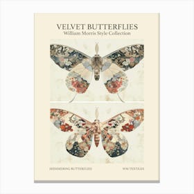 Velvet Butterflies Collection Shimmering Butterflies William Morris Style 1 Canvas Print