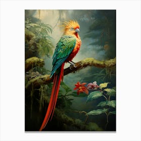 Tropical Treasure: Quetzal Jungle Bird Print Canvas Print