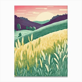 Kornfeld Pastell Illustration malerei, Ruhe und Stille Canvas Print