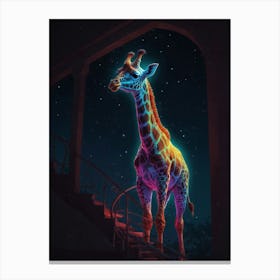 Neon Giraffe 3 Canvas Print