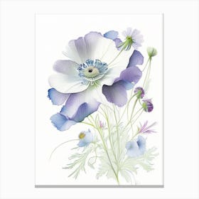 Anemone Floral Quentin Blake Inspired Illustration 3 Flower Canvas Print
