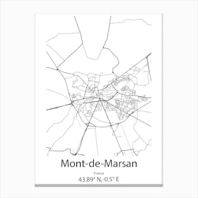 Mont De Marsan,France Minimalist Map Canvas Print