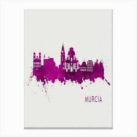 Murcia Spain City Purple Canvas Print