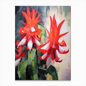 Cactus Painting Christmas Cactus 2 Canvas Print