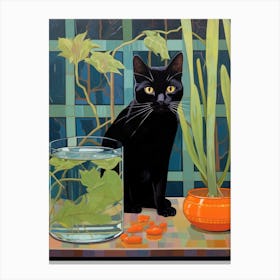 Cat In A Glass Canvas Print