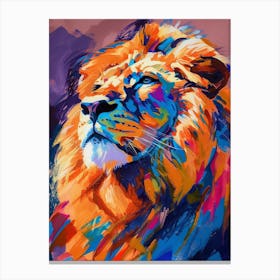 Southwest African Lion Symbolic Imagery Fauvist Painting 2 Canvas Print