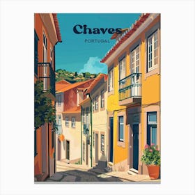 Chaves Portugal Street Travel Art Illustration Canvas Print