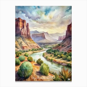 Big Bend National Park Watercolor Painting Canvas Print