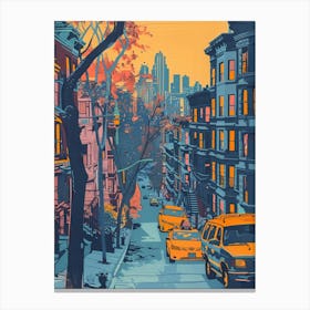 Fordham New York Colourful Silkscreen Illustration 1 Canvas Print