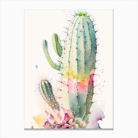 Ladyfinger Cactus Storybook Watercolours 3 Canvas Print