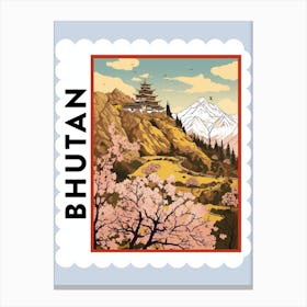 Bhutan 1 Travel Stamp Poster Canvas Print