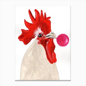 Rooster With Bubblegum Canvas Print
