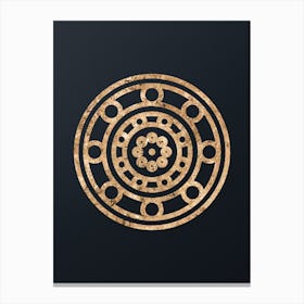 Abstract Geometric Gold Glyph on Dark Teal n.0087 Canvas Print