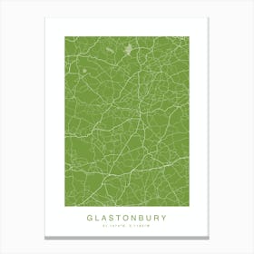 Glanstonbury Map Print Lime Canvas Print