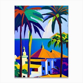 Zanzibar Tanzania Colourful Painting Tropical Destination Canvas Print