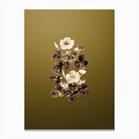 Gold Botanical Variable Oxalis Branch on Dune Yellow Canvas Print