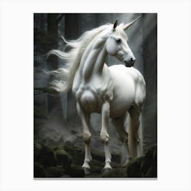 White Unicorn Canvas Print
