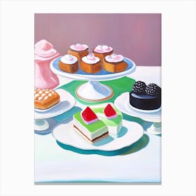 Petit Fours Bakery Product Acrylic Painting Tablescape Canvas Print