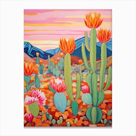 Cactus In The Desert Painting Trichocereus 3 Canvas Print