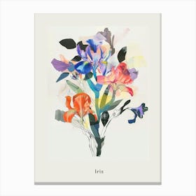 Iris 1 Collage Flower Bouquet Poster Canvas Print