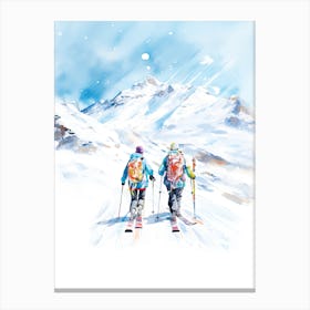 Val D Isere   France, Ski Resort Illustration 2 Canvas Print