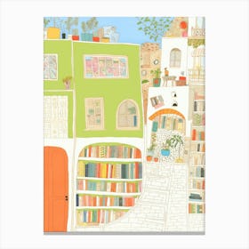 Positano The Book Nook Pastel Colours 2 Canvas Print