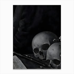 Skulls And Flowers Canvas Print