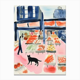 The Food Market In New York 4 Illustration Canvas Print