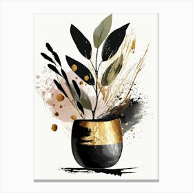 Gold And Black Abstract Painting 91 Canvas Print