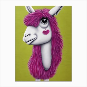 Cute White Llama 3d Illustration Canvas Print