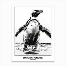 Penguin Waddling Poster 5 Canvas Print