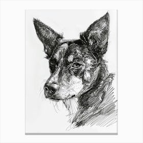 Pointed Dog Line Sketch 2 Canvas Print