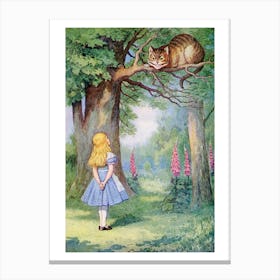Alice And The Cheshire Cat Canvas Print