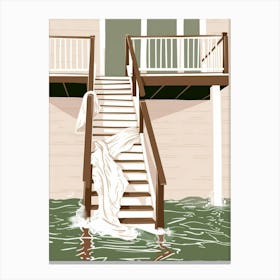 Illustration Of A Flooded House Canvas Print