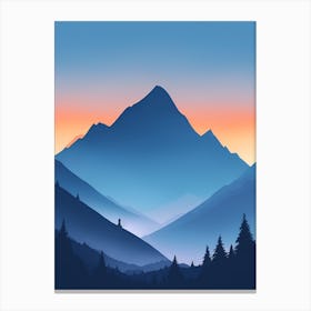 Misty Mountains Vertical Composition In Blue Tone 75 Canvas Print