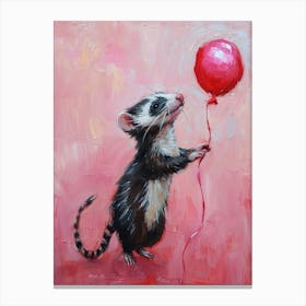 Cute Ferret 4 With Balloon Canvas Print