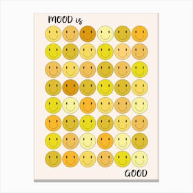 Happy Smiley Face Yellow Mood Canvas Print