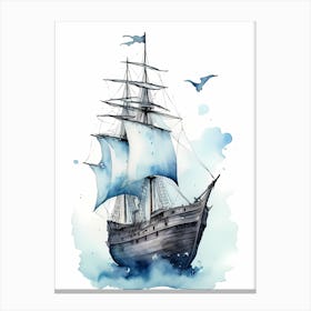 Sailing Ships Watercolor Painting (26) Canvas Print
