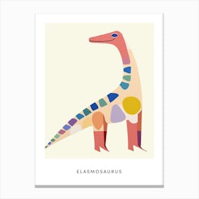 Nursery Dinosaur Art Elasmosaurus 2 Poster Canvas Print