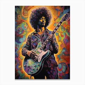 Jimi Hendrix Vintage Psycedellic 4 Canvas Print
