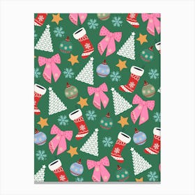 Cute Christmas Green Canvas Print