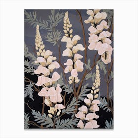 Aconitum 3 Flower Painting Canvas Print