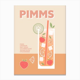 Pimms Cocktail Colourful Drink Wall Canvas Print