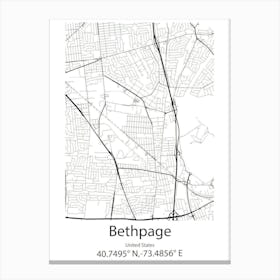 Bethpage,United States Minimalist Map 1 Canvas Print